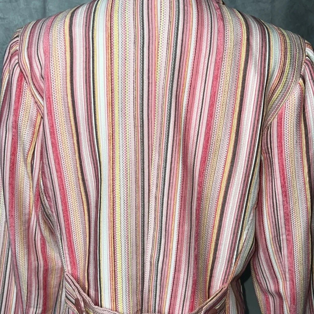 Dialogue Multi-Pink Striped Two Button Blazer - S… - image 7